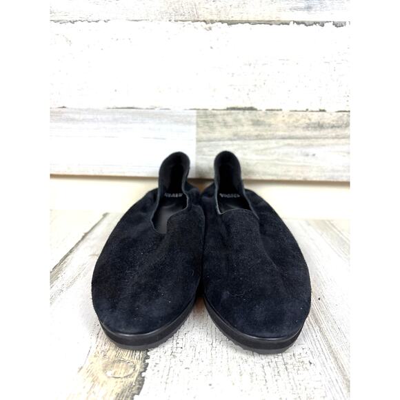 Eileen Fisher Women’s 8.5 Black Suede Humor Wedge Ballet Flat Slip On Casual - Picture 4 of 8